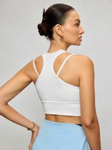 Activina Women's White Color Sleeveless Simple Modifying Casual Sports Top For Pilates & Yoga - White - View 2