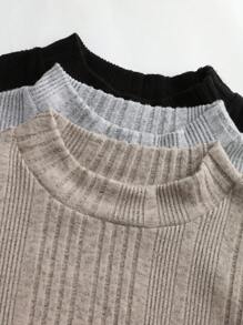 SHEIN Privé Plus Size Women's Elegant New Round Neck Long Sleeve Fleece Bodysuit - Multicolor - View 1