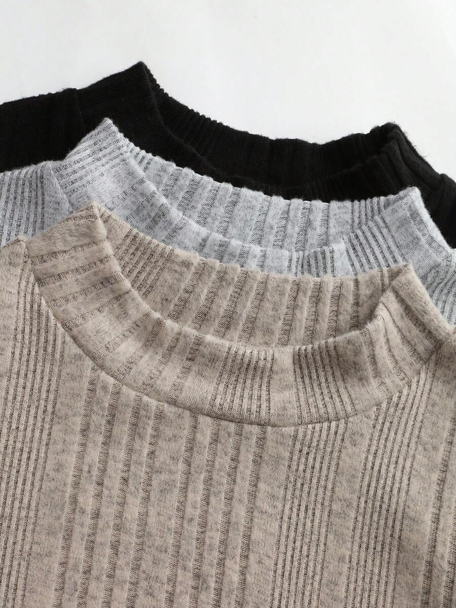 SHEIN Privé Plus Size Women's Elegant New Round Neck Long Sleeve Fleece Bodysuit - Multicolor - View 1