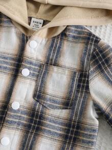 Cozy Pixies 2 件套男婴撞色拼布连帽夹克和松紧腰慢跑裤套装