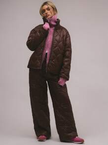 MUSERA Quần dài chần bông kiểu thập niên 90, phong cách mùa hè dễ thương, ấm áp, thanh lịch, sang trọng và thường ngày. - Màu nâu Sô-cô-la - Xem 1