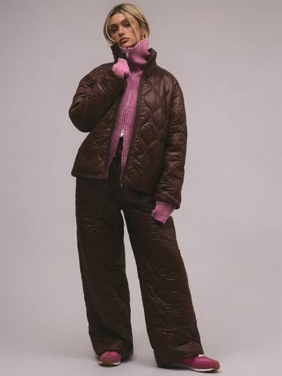 MUSERA 90年代夏季可爱舒适优雅时尚休闲绗缝裤