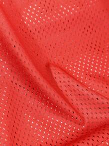 SHEIN Tween Boy Sporty Casual Letter Print Contrast Color Round Neck T-Shirt - Red - View 6