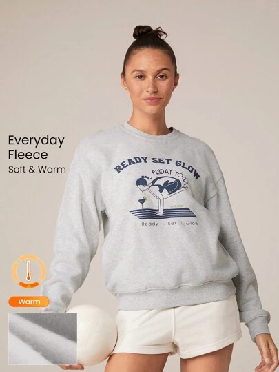 GLOWMODE 日常羊毛超大瑜伽图案运动衫日常休闲全冬