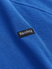 Manfinity VCAY 男士针织休闲宽松长袖卫衣，时尚日常穿着，适合秋冬季节，情侣款 - 藍色 - 查看 6