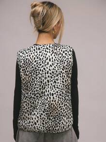 MUSERA Áo vest không tay có đệm, buộc dây phía trước, họa tiết chấm bi kiểu chó đốm, thích hợp cho mùa thu xuân hè và các dịp lễ. - màu đen - Xem 4