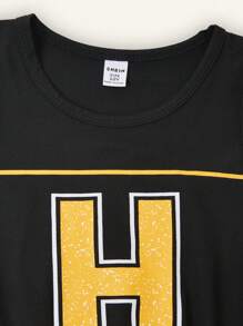 SHEIN Explorewe 1pc Girls Retro American College Style Letter Graphic A-Line Camisole Dress