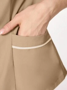 TaskEZ 纯色拼布短袖口袋简约手术服护士手术服上衣和裤子套装