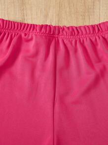 2pcs/Set Teenage Girls Letter Print Hoodie - Hot Pink - View 8