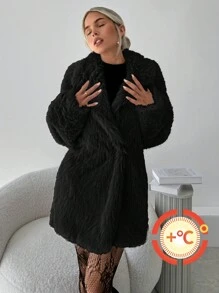 Firerie Women Fluffy Coats - Black - View 1
