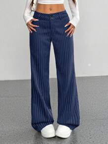 Flirla Women Striped Flare Casual & Work Pants