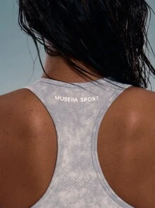 Musera Sport Racer Back Sports Bra, Padel, Tennis, Pickleball Gym Fitness - Light Grey - View 6