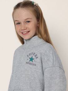 SUMWON 未来巨星半拉链套头运动衫冬季休闲长袖运动学院风健身青年上衣