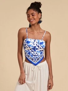 Travachic Women's Knitted Asymmetrical Hem Cami