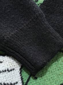 Manfinity Homme Plus Size Men's Crew Neck Long Sleeve Pattern Detail Casual Sweater - Multicolor - View 5