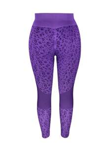 SHEIN 无缝塑腰高压缩紧身裤，适合瑜伽/健身 - 彩色 - 查看 4