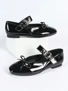 CUCCOO GRLICON Giày bệt phong cách Y2K dành cho nữ, phù hợp với phong cách Punk, Biker, cô gái cá tính, Halloween, Giáng sinh, trang phục dự tiệc - màu đen - Xem 2