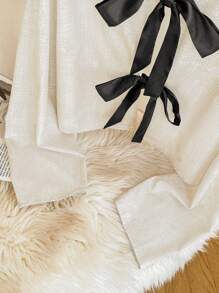 SHEIN Frenchy 大码女式纯色长袖休闲衬衫，时尚日常穿着 - 杏色 - 查看 4