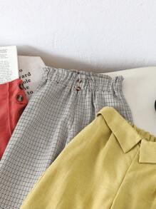 SHEIN Genkimix Kids 年轻女孩休闲宽松日常通勤长裤