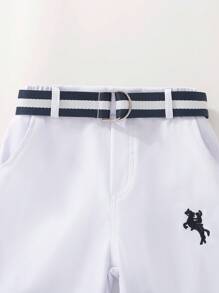 SHEIN 2 件套纯色上衣和裤子，适合年轻男孩的简约时尚休闲日常服装 - 酒紅色 - 查看 8