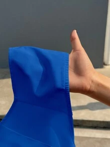 SHEIN EZwear Blazer sin mangas de mujer tejido azul marino