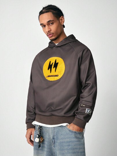 Street Life Men's Face Print Casual Minimalist Pullover Hoodie