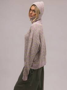 MUSERA 厚针织拉瓦头套头衫，感恩节时尚之选 - 彩色 - 查看 2