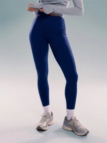 Musera Sport High Waisted Ruched Leggings , Padel, Tennis, Pickleball Gym Fitness - Navy Blue - View 2