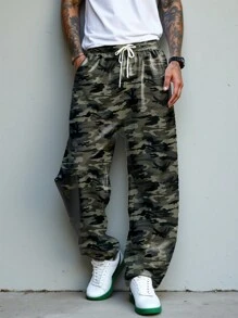 Manfinity ZONE917 Men's Casual Loose Straight Leg Camouflage Sweatpants - Multicolor - View 3