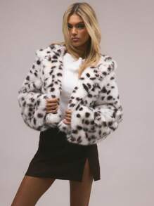 MUSERA Dalmation Print Hooded Jacket - Multicolor - View 1