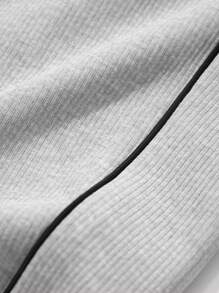 DAZY Young Boy Simple Line Splicing Casual Sweatpants, Daily Relaxed Wear - Grey - View 3