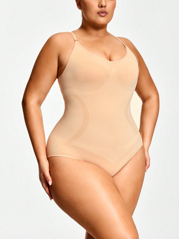 SHEIN Shape Mono informal ajustado de talla grande con tirantes de espagueti y unicolor como prenda modeladora