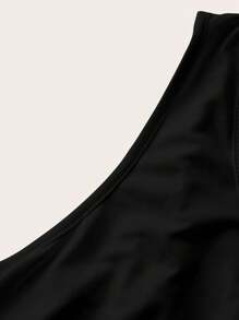 SHEIN LUNE Đầm xòe cổ tròn không tay in hình đầu lâu cỡ lớn cho nữ - Nhiều màu - Xem 4