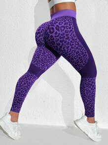 SHEIN 无缝塑腰高压缩紧身裤，适合瑜伽/健身 - 彩色 - 查看 6