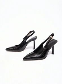 CUCCOO BIZCHIC Damen Burgunderrote Schleifendekoration Lolita Stil High Heel Pumps mit Knöchelriemen - Schwarz - Übersicht 6