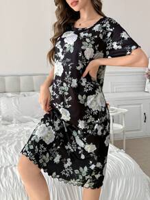 女士花卉印花短袖长款睡裙 PerfectSummer, Moo Moo - 彩色 - 查看 5