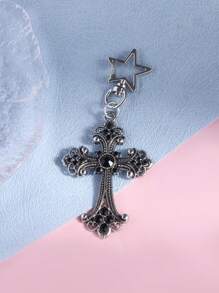ROMWE 1pc Dark Gothic Style Cross Shaped Bag Charm, Halloween - Multicolor - View 2
