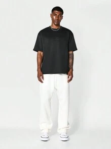 SUMWON Regular Fit Short Sleeve Tee With Limited Edition Graphic Print And Front Embroidery