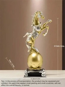 1 件可爱站立马装饰，创意工艺品装饰雕像，适合家庭、书房、客厅、卧室、咖啡店酒吧、办公桌展示，完美的节日和礼物 - 金色 - 查看 7