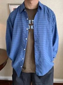 DAZY 男士圆领短袖休闲基本款字母标语印花 T 恤、图案 T 恤 - 棕色 - 查看 6