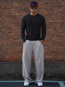 DAZY Men's Basic Solid Gray Casual Sweatpants Men Joggers - Grey - View 5