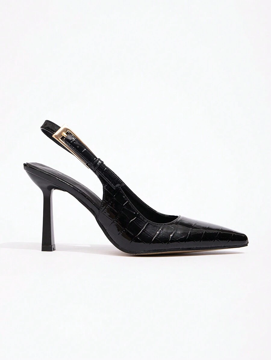 CUCCOO BIZCHIC Damen Burgunderrote Schleifendekoration Lolita Stil High Heel Pumps mit Knöchelriemen - Schwarz - Übersicht 1