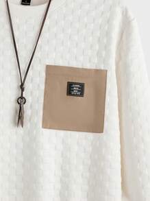 Manfinity RelaxMax 男士套装包括圆领上衣和长裤 - 卡其色 - 查看 8