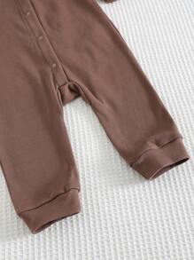 Cozy Pixies 女婴豹纹纯色柔软针织连体衣，舒适居家服，户外运动连体衣，长袖两件套，男女童均适用