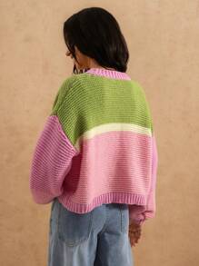 Forever 21 Winter Clothes For Women New V-Neck Colorful Striped Funny Long Sleeve Cropped Knitted Cardigan Y2k Tops Christmas Clothes Women Sweaters Y2k Clothes New Years Women Outfit