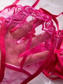 Valentine's Day 2pcs/Set Lightweight Rose Pink Lovely Women Lingerie Set