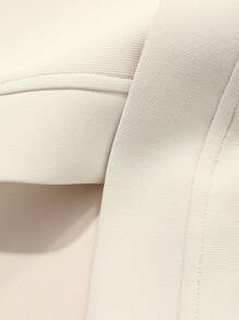 FRIFUL 女式纯色圆领长袖休闲上衣，秋季服装运动衫 - 杏色 - 查看 3