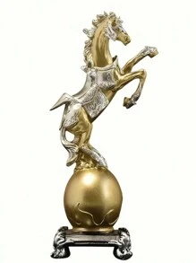 1 件可爱站立马装饰，创意工艺品装饰雕像，适合家庭、书房、客厅、卧室、咖啡店酒吧、办公桌展示，完美的节日和礼物 - 金色 - 查看 5