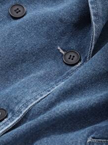 DAZY Women's Front Tie Long Sleeve Casual Denim Windbreaker,Back To School Clothes Women Jacket,Fall Women Clothes - Blue - View 8