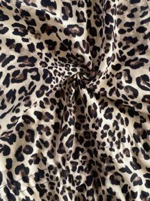 Soleia 女士度假豹纹系带蝴蝶结无袖上衣